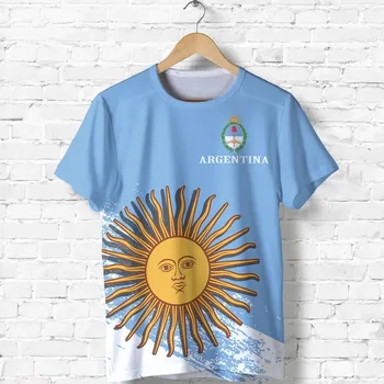 Флаг с Национальным гербом Аргентины, Летняя Детская футболка с 3D Принтом, Повседневная футболка С круглым вырезом, Пуловер Оверсайз, Модная Детская одежда