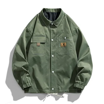 Весенняя рабочая куртка мужская плюс размер 8XL 9XL куртка свободная корейская версия верхней модной куртки мужская 155 кг