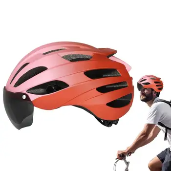 Велосипедные шлемы для горных дорог, мотоциклетные шлемы для мужчин, женщин, взрослых, велосипедные шлемы MTB Со съемными защитными очками, задние фонари