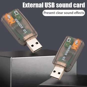 Портативная внешняя звуковая карта 3D USB канал Адаптер аудиокарты 6,5 мм Динамик Микрофон Интерфейс наушников для портативного ПК