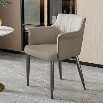 Хит продаж, кожаное обеденное кресло, легкое роскошное домашнее современное простое итальянское дизайнерское обеденное кресло со спинкой для дивана высокого класса