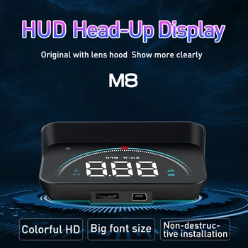 Головной дисплей M8 HUD Автомобильный OBD2 II EUOBD GPS Система предупреждения о превышении скорости Проектор Лобовое стекло Автоматическая Электронная сигнализация напряжения