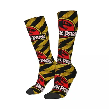 Желтые носки-тюбики с логотипом Парка Юрского периода, женские теплые модные новинки, Гигантские чулки Dinsaur