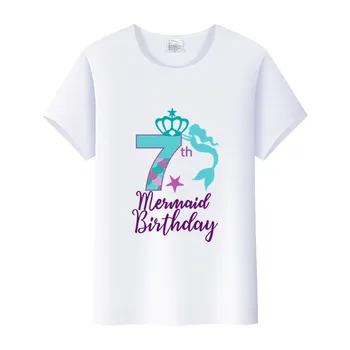 Топы для девочек, День рождения, Детская белая футболка с рисунком, одежда для маленьких девочек 1-10 лет, Футболки для маленьких девочек, Детские футболки