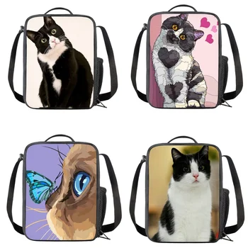 Belidome Cats Дорожные изолированные сумки для ланча для женщин Теплый Большой ланчбокс для детей Коробки для ланча в школу Персонализированные
