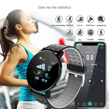 119Plus для отслеживания артериального давления, упражнений, водонепроницаемый Bluetooth-браслет, мониторинг сердечного ритма, смарт-часы, подходящие для Android IOS