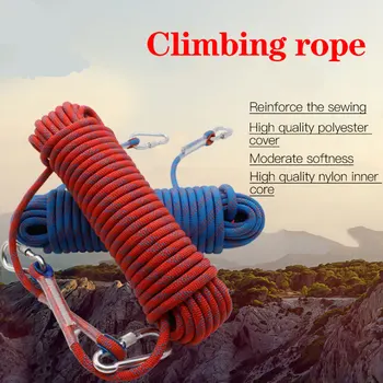Красный И синий Дизайн с двойным крюком Альпинистская веревка в нейлоновой оплетке, соответствующая цвету Наружная Спасательная Веревка для скалолазания, Портативный Спасательный инструмент