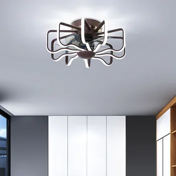 Современные ультратонкие потолочные вентиляторы в скандинавском стиле для спальни, минималистичные напольные невидимые вентиляторные светильники