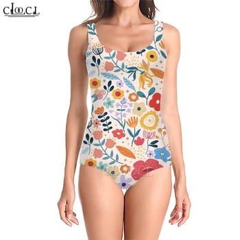 CLOOCL Элегантный купальник для женщин, спортивная одежда, купальные костюмы, прекрасный цельный купальник в праздничном стиле с цветочным принтом