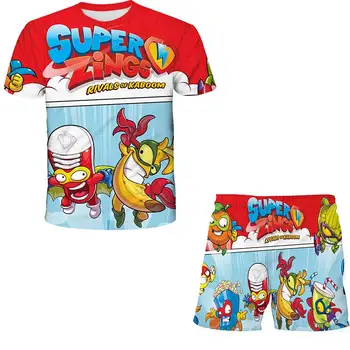 Летняя одежда Для мальчиков и девочек из 2 предметов, Детская Одежда Super Zings Для Девочек, Спортивный костюм Для Девочек, Детская Одежда Super Zing