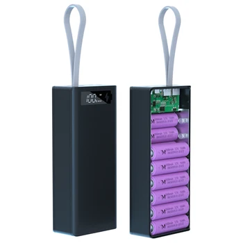 Двойной USB Micro USB Type C Power Bank Shell 5V DIY 16 * 18650 Чехол для зарядки аккумулятора Коробка для хранения без аккумулятора