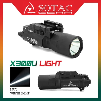 Sotac X300U Сверхвысокая светодиодная оружейная лампа, тактическая лампа, подходит для аксессуаров Picatinny, рейка, 1000 люмен