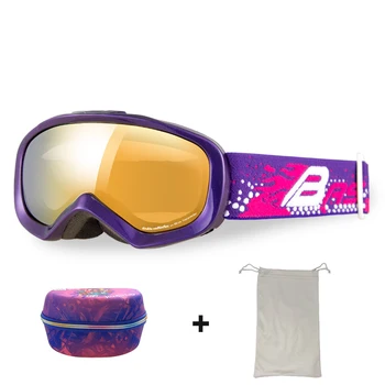 Лыжные очки Для женщин UV400, Катание на лыжах Для взрослых, Сноуборд Для мужчин, Солнцезащитные очки для снегоходов, Двухслойные Противотуманные Очки для мотокросса, Лыжная маска