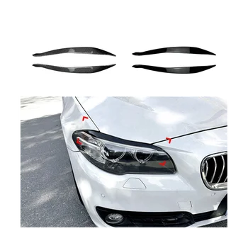 Для BMW 5Series F10 F11 поздней стадии 15-17 Крышка передней фары из углеродного волокна, декоративная полоска, накладка для бровей, наклейка