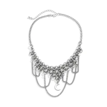 Панк-крест, металлическое ожерелье с кисточками, милое крутое ожерелье в стиле хип-хоп, темное Подвесное ожерелье