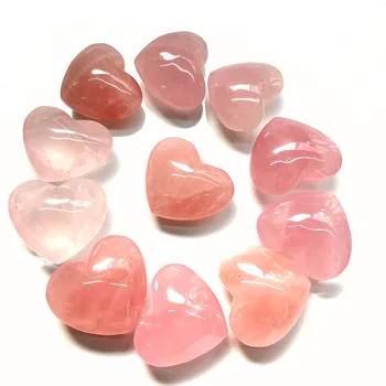 Натуральный высококачественный розовый кварц в форме сердца, розовые кристаллы, драгоценный камень любви, минеральный целебный камень для продажи, Джей.