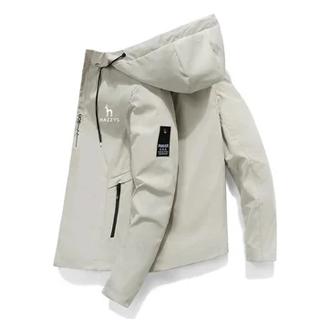 Куртка-бомбер HAZZYS 2023, мужская ветровка, куртка на молнии, Весенне-осенняя повседневная рабочая куртка, модная куртка для приключений на открытом воздухе
