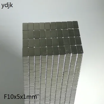 500 шт./лот Неодимовый магнит N35 10*5*1 Мощный магнит NdFeB 10x5x1, прочный блок постоянных магнитов 10x5x1