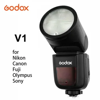 Godox V1 Вспышка на камеру Speedlight 1/8000 s HSS Круглая Светодиодная Вспышка для камеры SONY Canon Nikon Fujifilm Olympus V1C V1N V1S