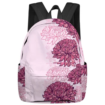 Рюкзаки с текстурой розовой хризантемы, подростковые студенческие школьные сумки, рюкзак для ноутбука, Мужские, женские, дорожные сумки, Mochila