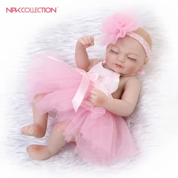 NPK кукла-реборн с мягкой настоящей миниатюрной куклой preemie10 дюймов для новорожденных, мягкая силиконовая виниловая розовая кукла