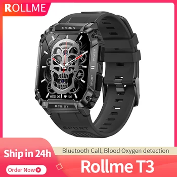ROLLME 2023 Новые Смарт-Часы Мужские С Полным Сенсорным Экраном Спортивные Фитнес-Часы IP68 Водонепроницаемые Bluetooth Для Android ios T3 smartwatch