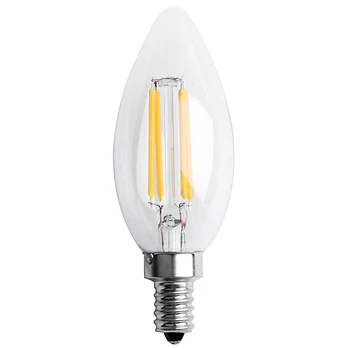 Затемняемый E12 4 Вт COB светодиодная лампа накаливания с пламенем свечи Эдисона 10*3,5 см