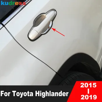 Накладка крышки чаши ручки боковой двери для Toyota Highlander 2015 2016 2017 2018 2019 Хромированные Аксессуары для защиты дверей автомобиля снаружи
