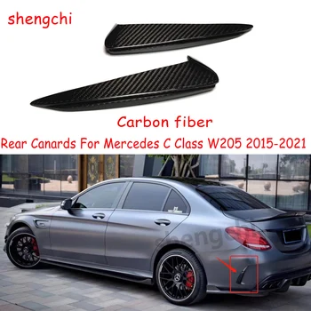 W205 Карбоновые Разветвители Заднего Бампера Canards для Mercedes C Class C205 2015-2021 Sport Edition C160 C180 C200 C300 C400