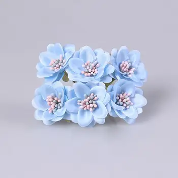60шт Мини-букет роз 3 см, искусственные шелковые цветы для свадебного украшения, Подарочная коробка для венков в стиле скрапбукинга, искусственный цветок, ручной работы