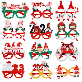 1шт С Новым годом 2023 декоративные очки для взрослых и детей Рождественские подарки праздничные принадлежности креативные очки для вечеринок Рождественские дети