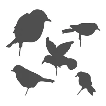 Металлические декоративные птицы с винтами для украшения сада, 5 шт. искусственных птиц и животных, декоративные колья для двора