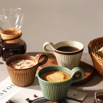 Керамическая кофейная чашка в японском стиле, дизайнерская ниша, ретро-кружка, чашка для молока для домашнего завтрака, пара чашек для воды