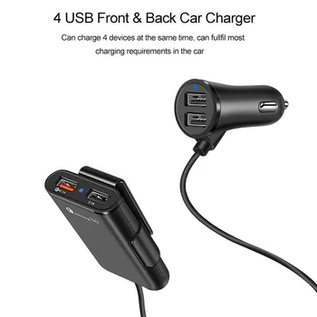 Новый 4 Порта USB Автомобильная Зарядка QC3.0 Быстрая 8A Быстрая Зарядка Адаптер Зарядного Устройства Для Мобильного телефона Рекордер Для Вождения Быстрая Зарядка