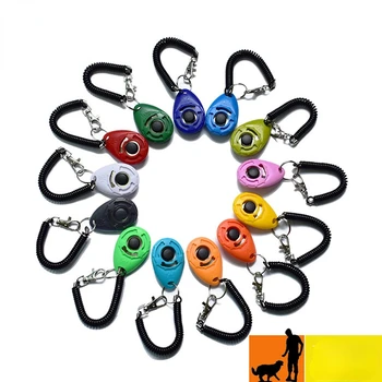 Многоцветный кликер для тренировки домашних собак, свисток, принадлежности для дрессировки домашних животных, руководство по обучению послушанию, ремешок для запястья, инструмент для умной собаки