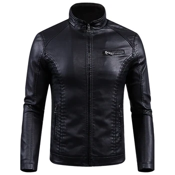 Новая зимняя куртка из искусственной кожи, мужские кожаные куртки, меховое пальто, мужские кожаные мотоциклетные куртки и пальто jaqueta de couro Оптом