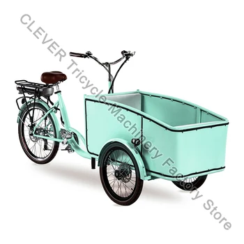 Голландский Взрослый Трехколесный Грузовой Велосипед Педальной И Электрической Версии 36V 250W 3-Колесные Велосипеды Синего Розового Зеленого Цвета