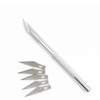 1 Комплект Металлической ручки, нож для скальпеля, деревянный Резак для бумаги, ручка для рукоделия, принадлежности для гравировки и резки, Канцелярский нож для рукоделия, Универсальный Нож для рукоделия