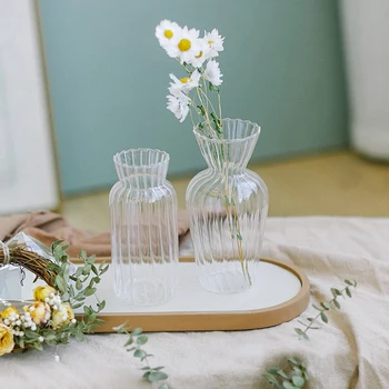 Ваза для цветов для свадебного декора, центральная стеклянная ваза, кашпо, настольные украшения ручной работы, настольная ваза в скандинавском стиле