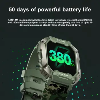 DLS Smartwatch 2022 KOSPET TANK M1 Прочные Наружные Смарт-Часы Для Измерения Артериального Давления 5ATM IP69K Водонепроницаемые Bluetooth Smartwatch Для Мужчин