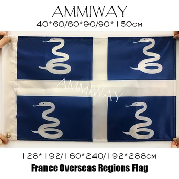 AMMEWAY Любого размера, Французский Змеиный флаг Мартиники, Флаги и баннеры Франции, национальные флаги мира с принтом из металла и полиэстера