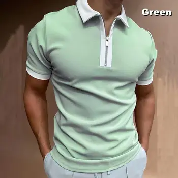 Европа и Америка, мужская футболка с коротким рукавом 2023 года, цветовая гамма, топовая свободная рубашка-поло