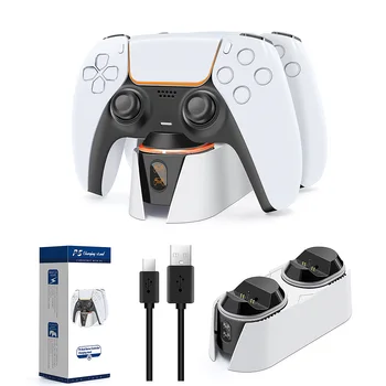 Двойное быстрое зарядное устройство для PS5, док-станция для док-станции с двумя контактами контроллера для зарядки джойстика PlayStation5, геймпад для джойстика PlayStation5.