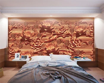 Обои на заказ с эффектом китайского дерева трехмерный цветок спальня ресторан фон настенная декоративная роспись фреска