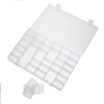 Прозрачная Пластиковая Коробка с 36 Сетками, Регулируемый Органайзер для ювелирных изделий, Съемный Чехол, Держатель для дисплея, Контейнер для хранения всякой всячины 27x17x4.2 см