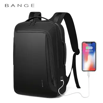 Мужской рюкзак для ноутбука Bange 15,6 дюймов, водоотталкивающий Функциональный рюкзак с USB-портом для зарядки, дорожные рюкзаки для мужчин