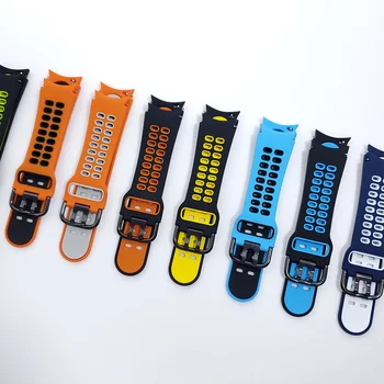 Двухцветный Спортивный Силиконовый Ремешок Для Samsung Galaxy Watch 4 Classic 46 мм 42 мм/44 мм Сменный Ремешок Для Умных Часов