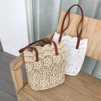 2023 Летняя Новая Корейская кружевная сумка Mori, красивая сумка на одно плечо, Женская сумка-ведро большой емкости, модные сумки 