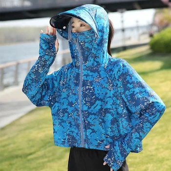 Солнцезащитная женская шаль 2023, Летняя короткая, из тонкого ледяного шелка, устойчивая к ультрафиолетовому излучению, Свободная солнцезащитная одежда для велоспорта на открытом воздухе, пальто с капюшоном, топ