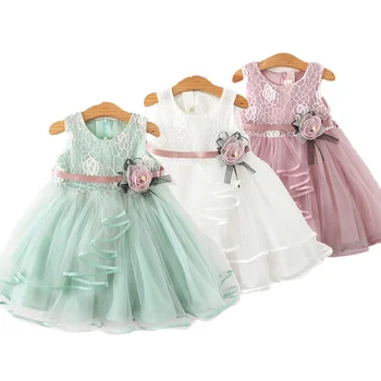 Повседневный костюм для маленьких девочек, детские платья для девочек, детское платье с цветочным рисунком, летнее платье-пачка для маленькой принцессы, Vestidos